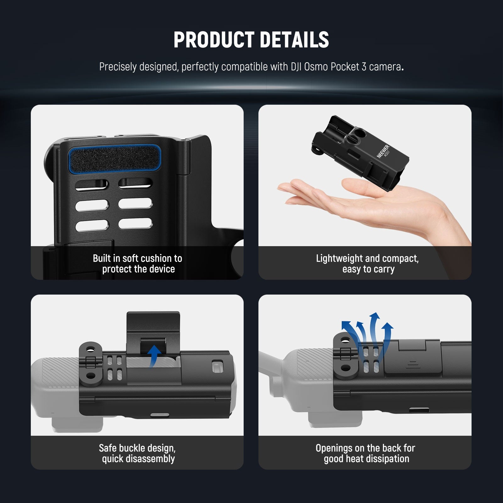 Product details of the NEEWER GP-69 5 in 1 Accessories Kit For DJI OSMO Pocket 3