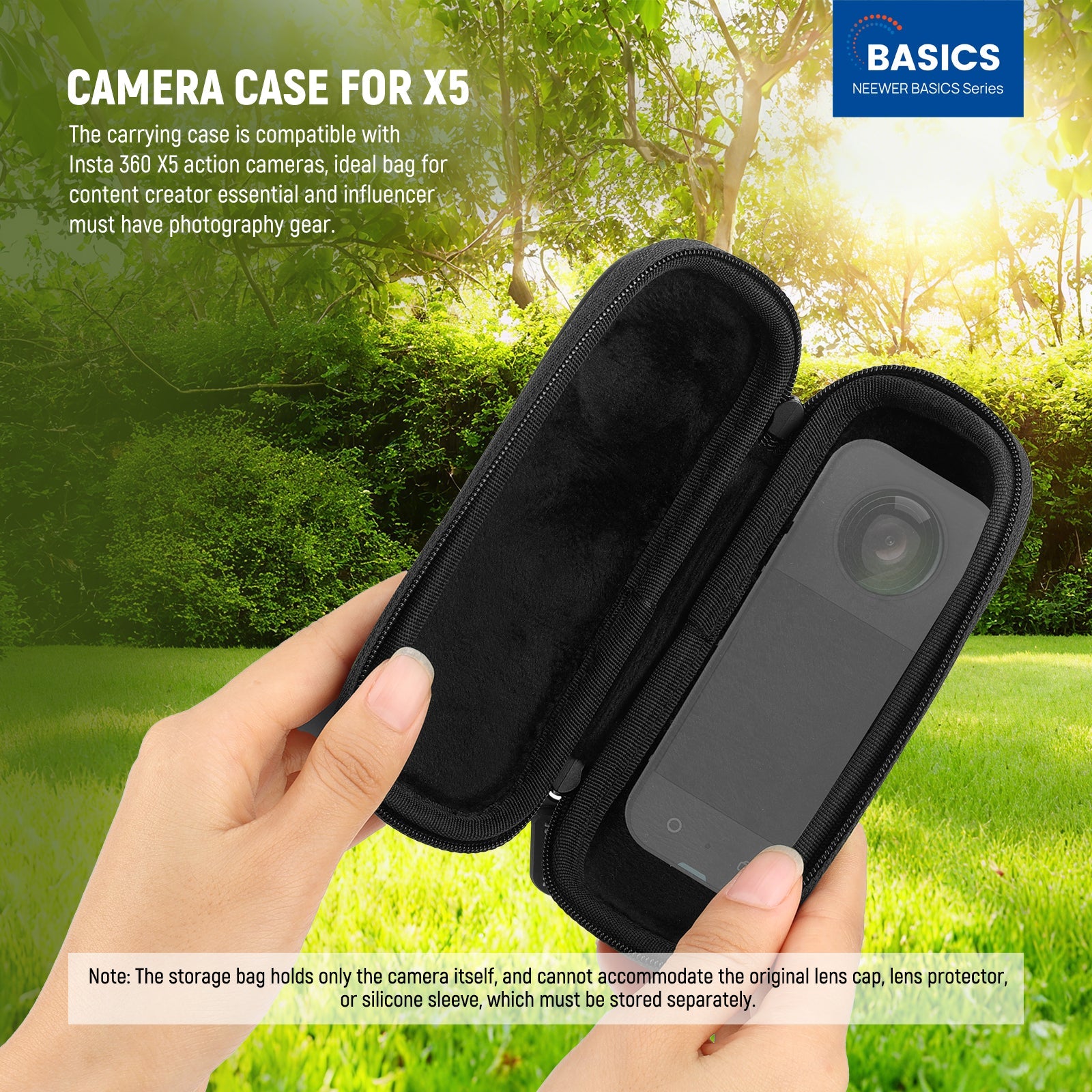 NEEWER PB032 Carrying Case is compatible with the Insta 360 X5 Action Camera