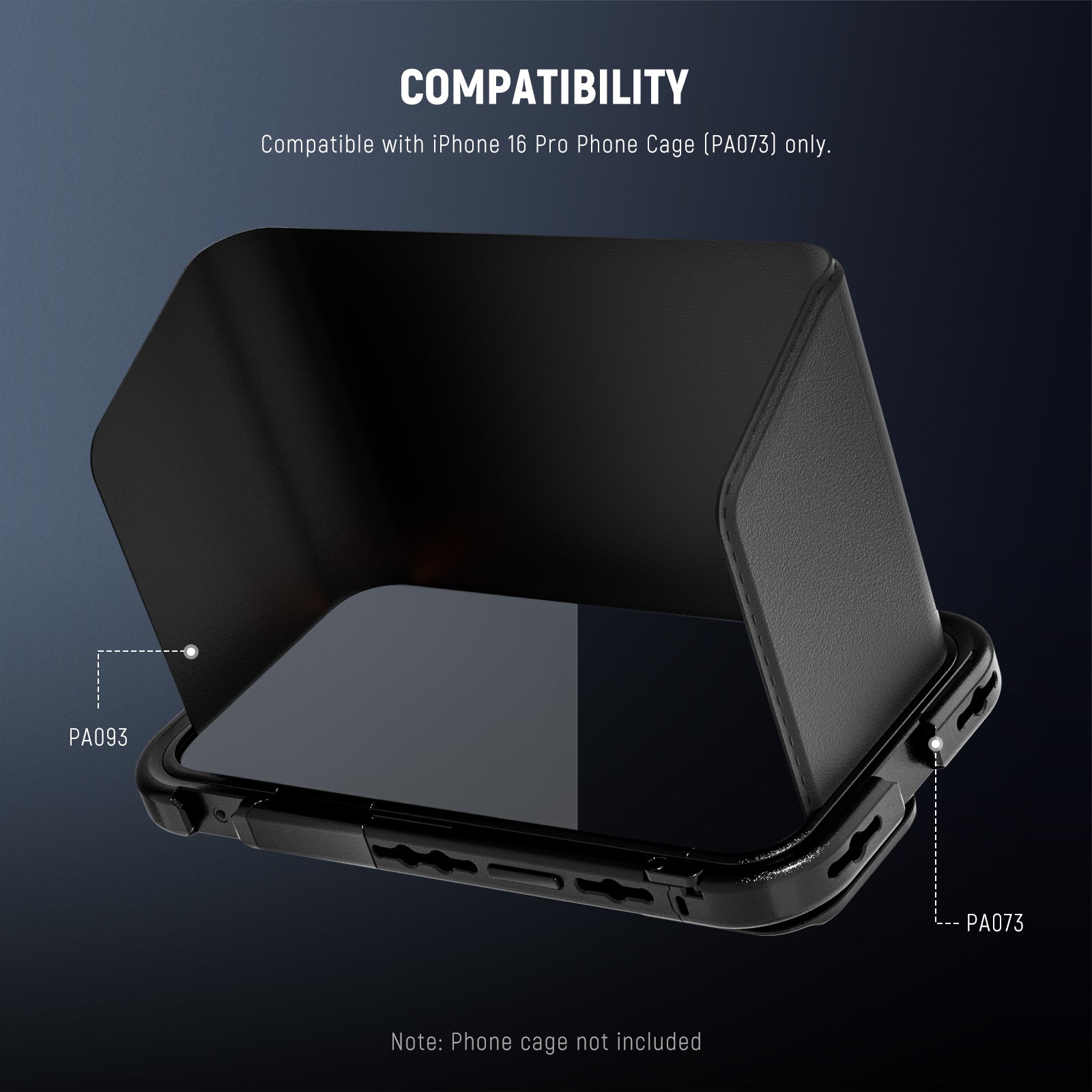 NEEWER PA093 Sun Shade is compatible with the iPhone 16 Pro Phone Cage