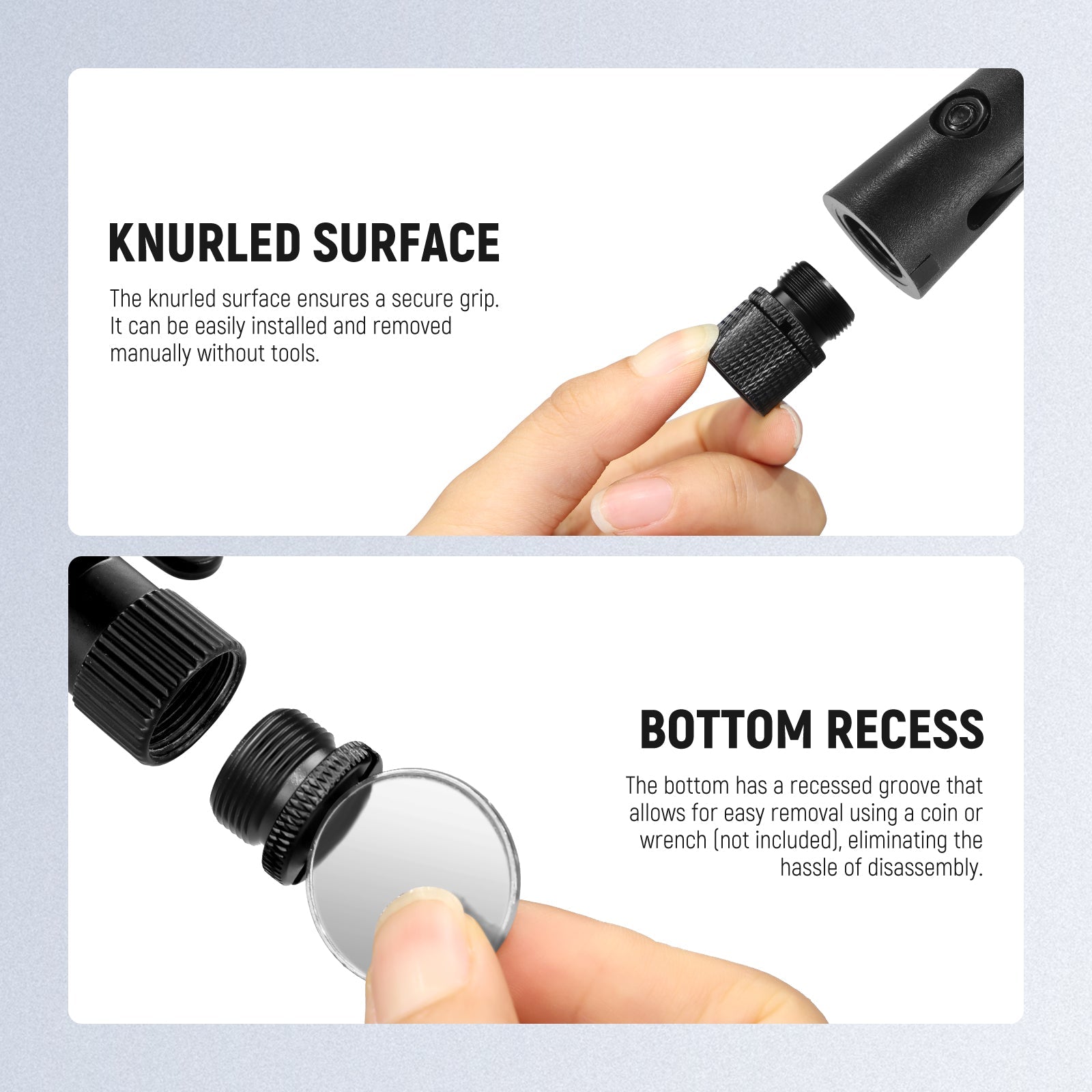 Knurled Surface For Hand Tightening