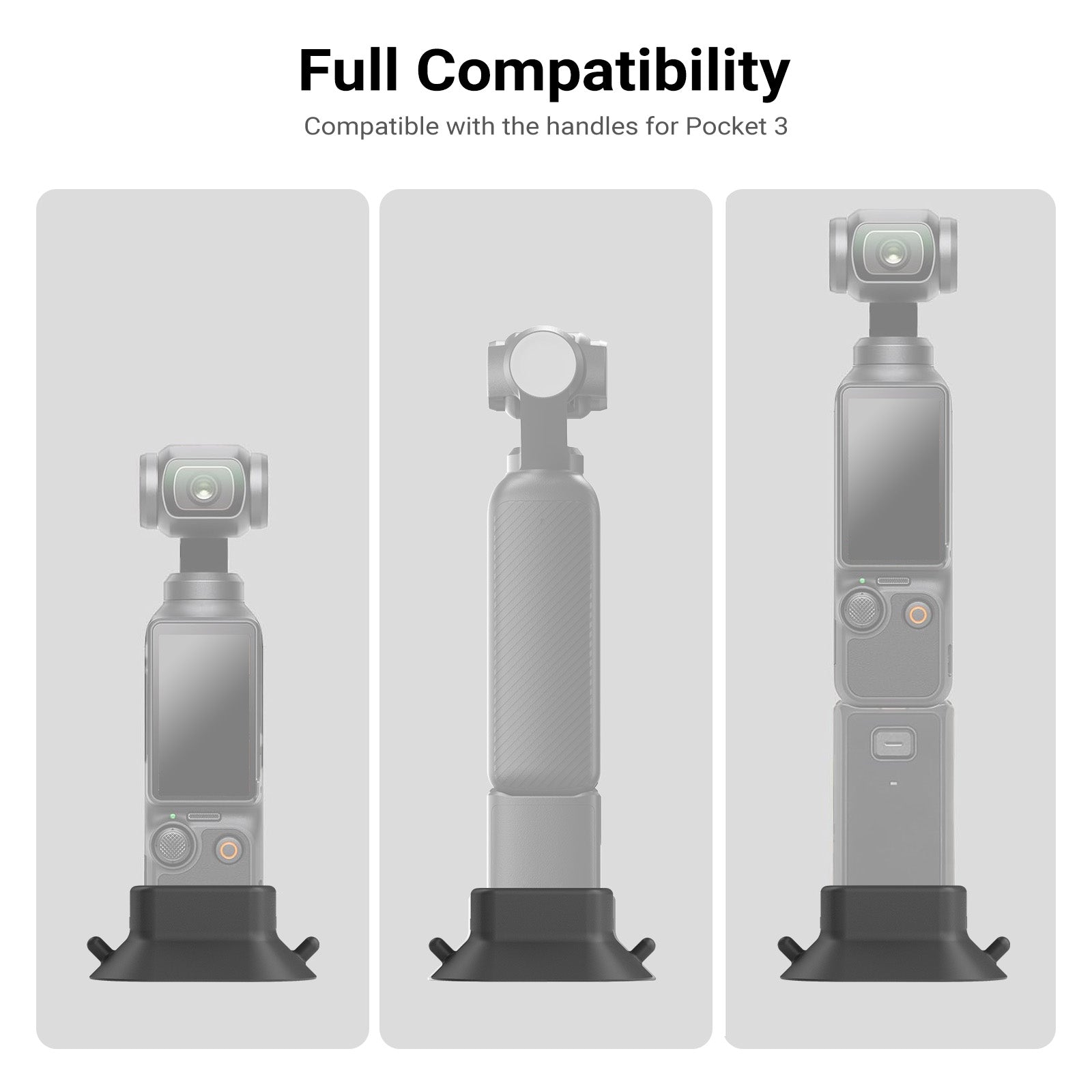 NEEWER AC023 Suction Cup Desktop Mount is compatible with the handles for Pocket 3.