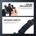 The chest strap gimbal camera vest mount is crafted from elastic fabric with adjustable buckles