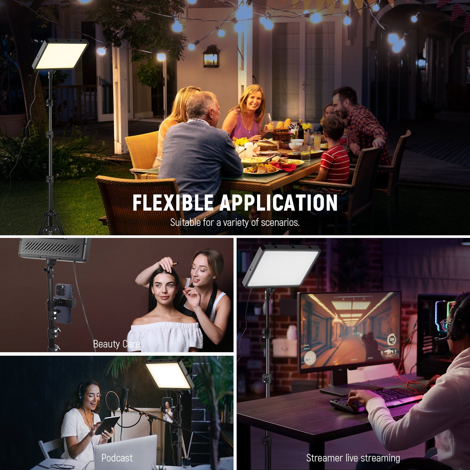 The NEEWER BP25B Bi-Color LED Video Panel Light is suitable for various scenarios.