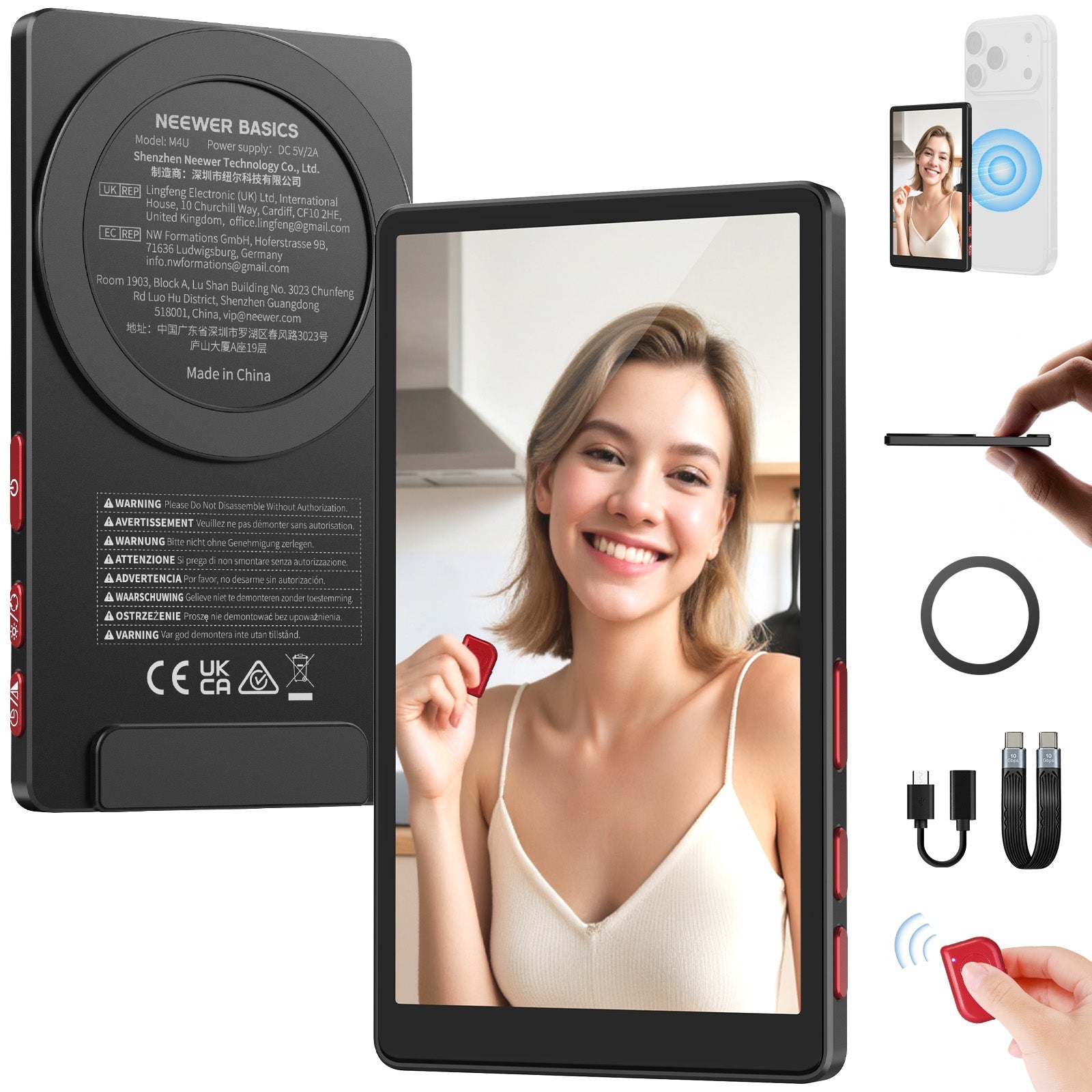 NEEWER M4U 4" Magnetic Phone Vlog Selfie Monitor Screen