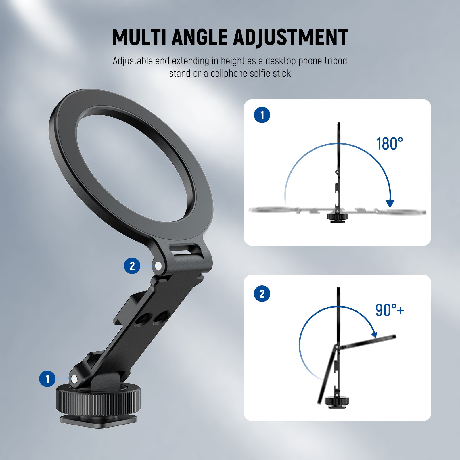 NEEWER CA163 Magnetic Phone Mount Adapter offers multi angle adjustment.