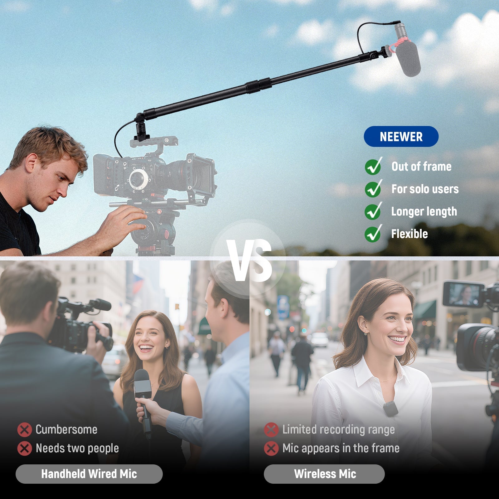 NEEWER BP01 Carbon Fiber Microphone Boom Pole VS. Others