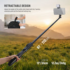 The selfie stick for phone extends up to 67"/170cm with its telescopic pole
