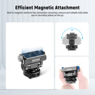 The quick release cold shoe mount can immediately click into place