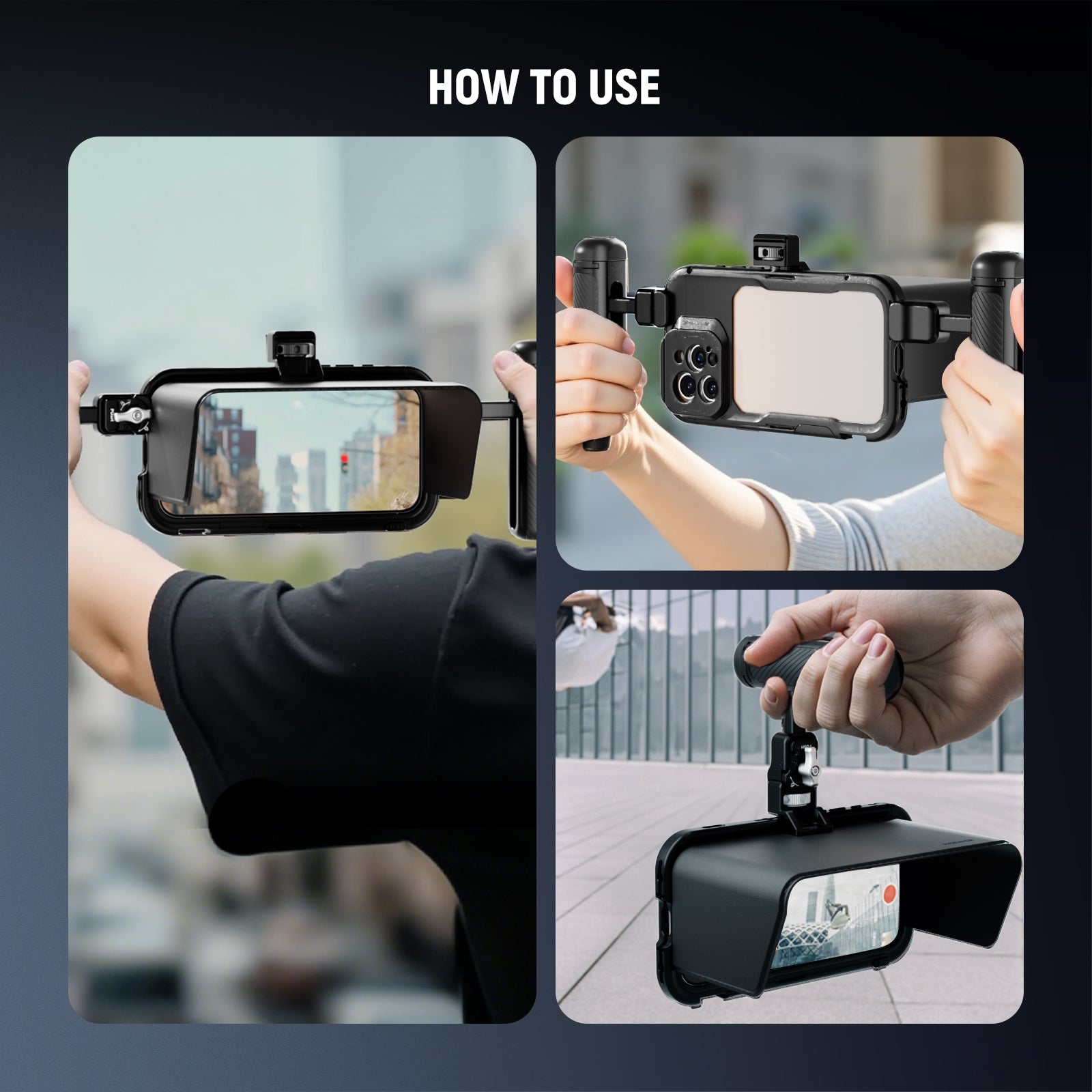 Methods for Using NEEWER PA093 Sun Shade For iPhone 16 Pro Phone Cage