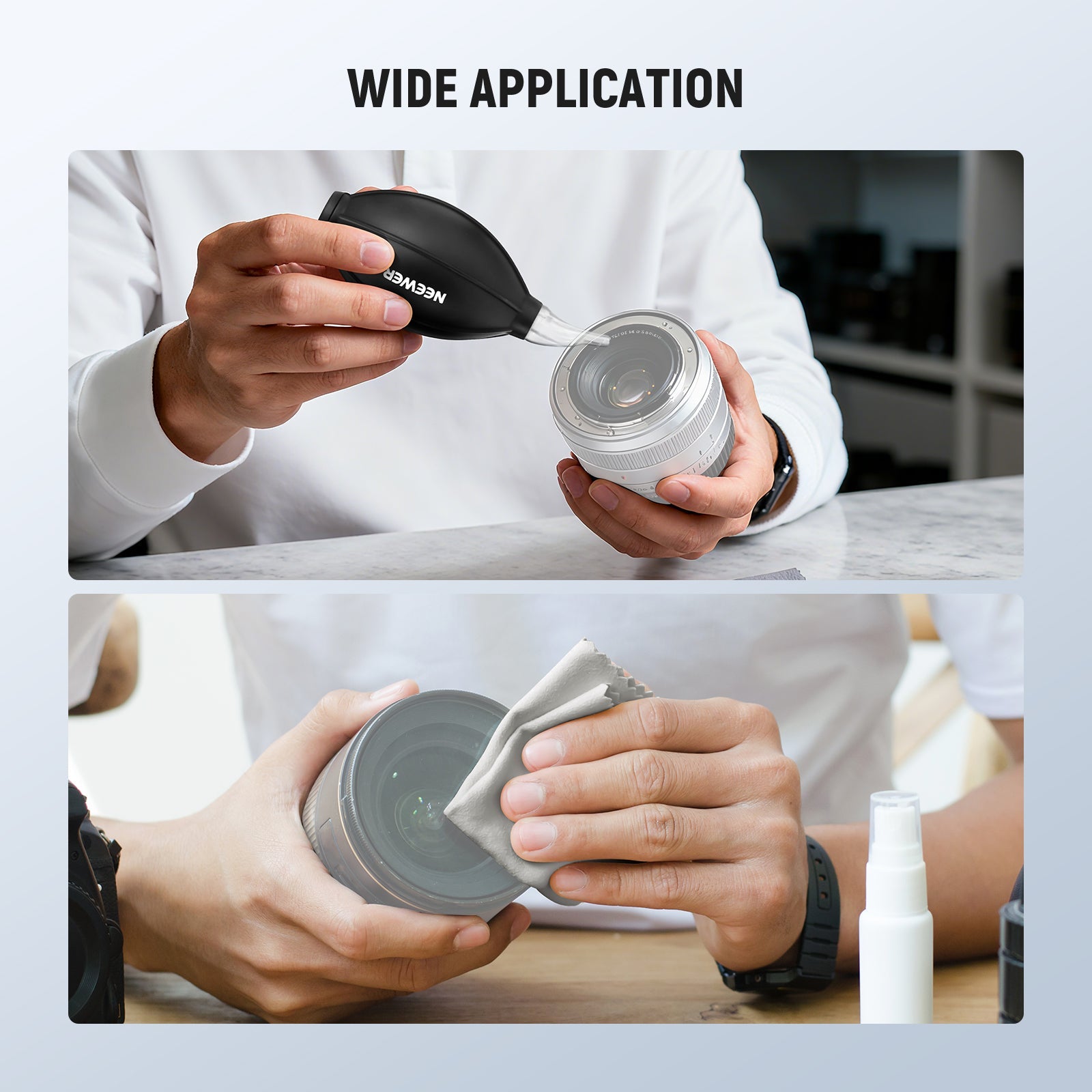 Wide Applications of the NEEWER HM-50 2 in 1 Camera Lens Cleaning Kit