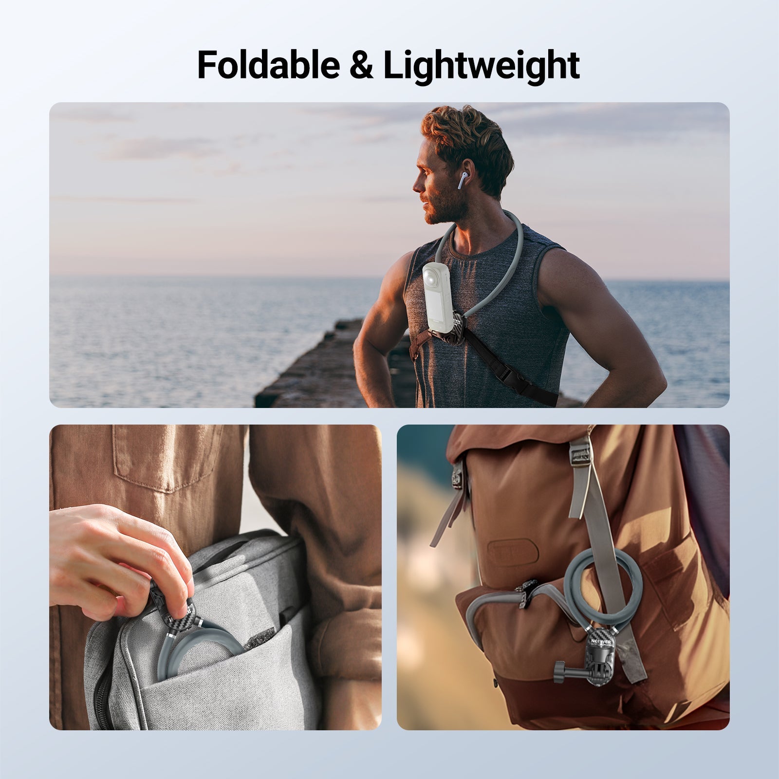 NEEWER GP49 Quick Release Neck Mount is foldable and lightweight.