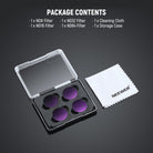 Package Contents of the NEEWER 4 Pack ND Filter Set For Insta360 GO Ultra