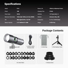 This package includes a NEEWER FL10 imaging light, a charging cable, a mini desktop tripod, and more.