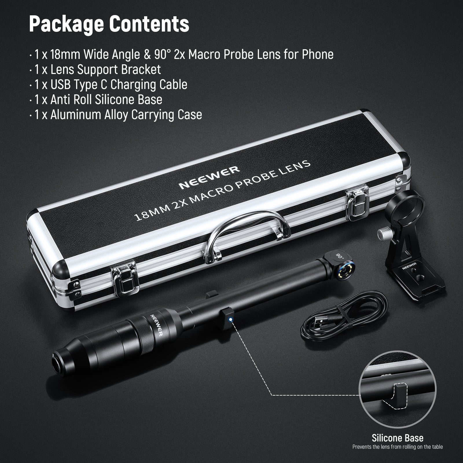 レンズ(単焦点) NEEWER 18MM 2X MACRO PROBE LENS Lente de sonda macro 2x de 18 mm NEEWER LS-51 con rosca de 17 mm