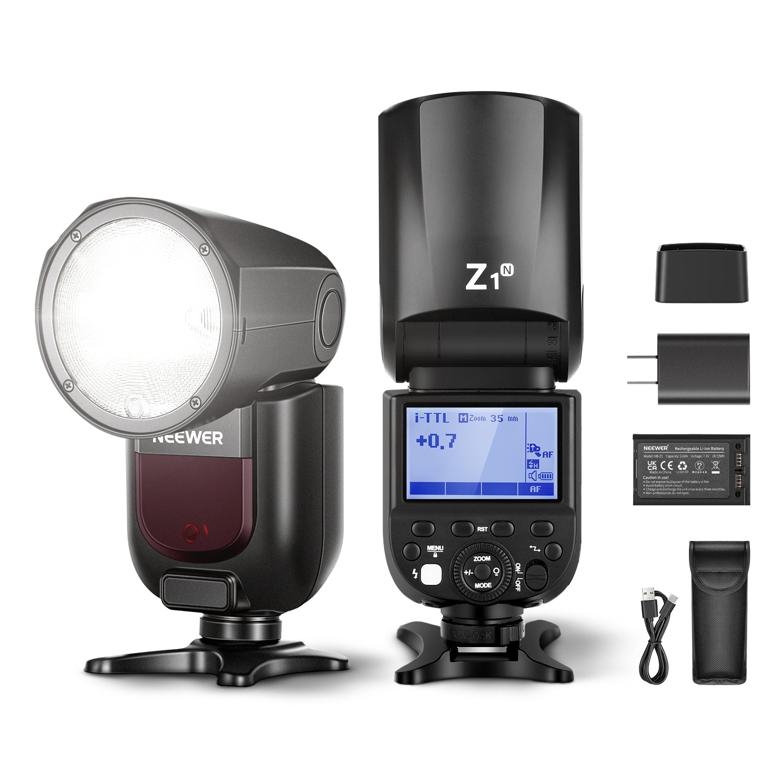 NEEWER Z1-N TTL Flash Speedlite de Cabeza Redonda para Cámaras Nikon DSLR