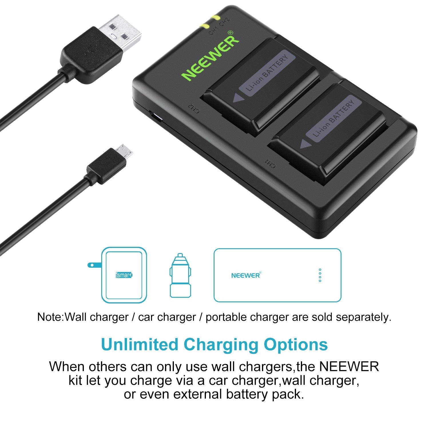 Neewer NP-FW50 Camera Battery Charger Set for Sony - neewer.com