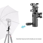 Neewer 2 Pack Professional Universal E Type Camera Flash Speedlite Mount Swivel Light Stand Bracket with Umbrella Holder